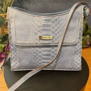 NWT Liz Claiborne Blue Faux Croc Crossbody Bag